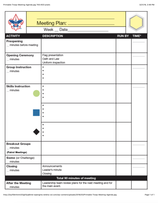 Metting planner-screengrab